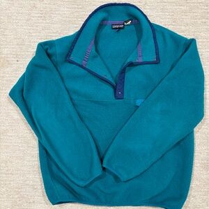 Vintage (1980s) Men’s Teal Patagonia Fleece Jacket